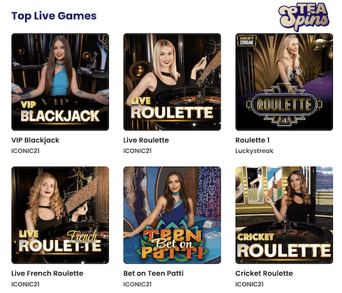 casino tea spins live games